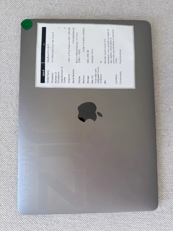 Apple MacBook Pro Dual-Core i5 2.3GHz 13.3" (2017) 8GB 256GB-SSD Space Gray